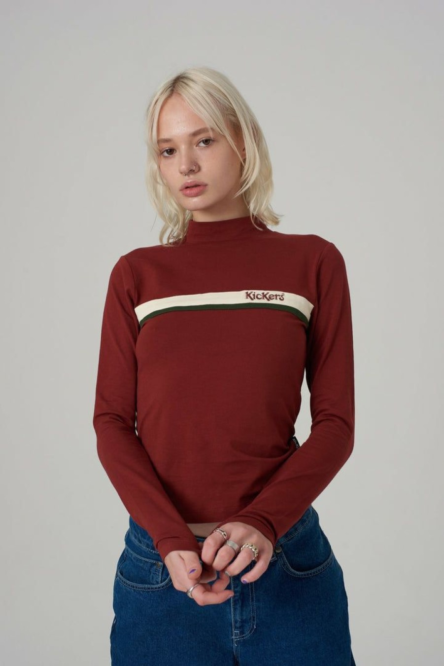 Women'S * | The Ragged Priest Kickers Classics Brown High Neck Top