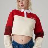 Women'S * | The Ragged Priest Kickers Classics Red & Cream Cropped Rugby Shirt