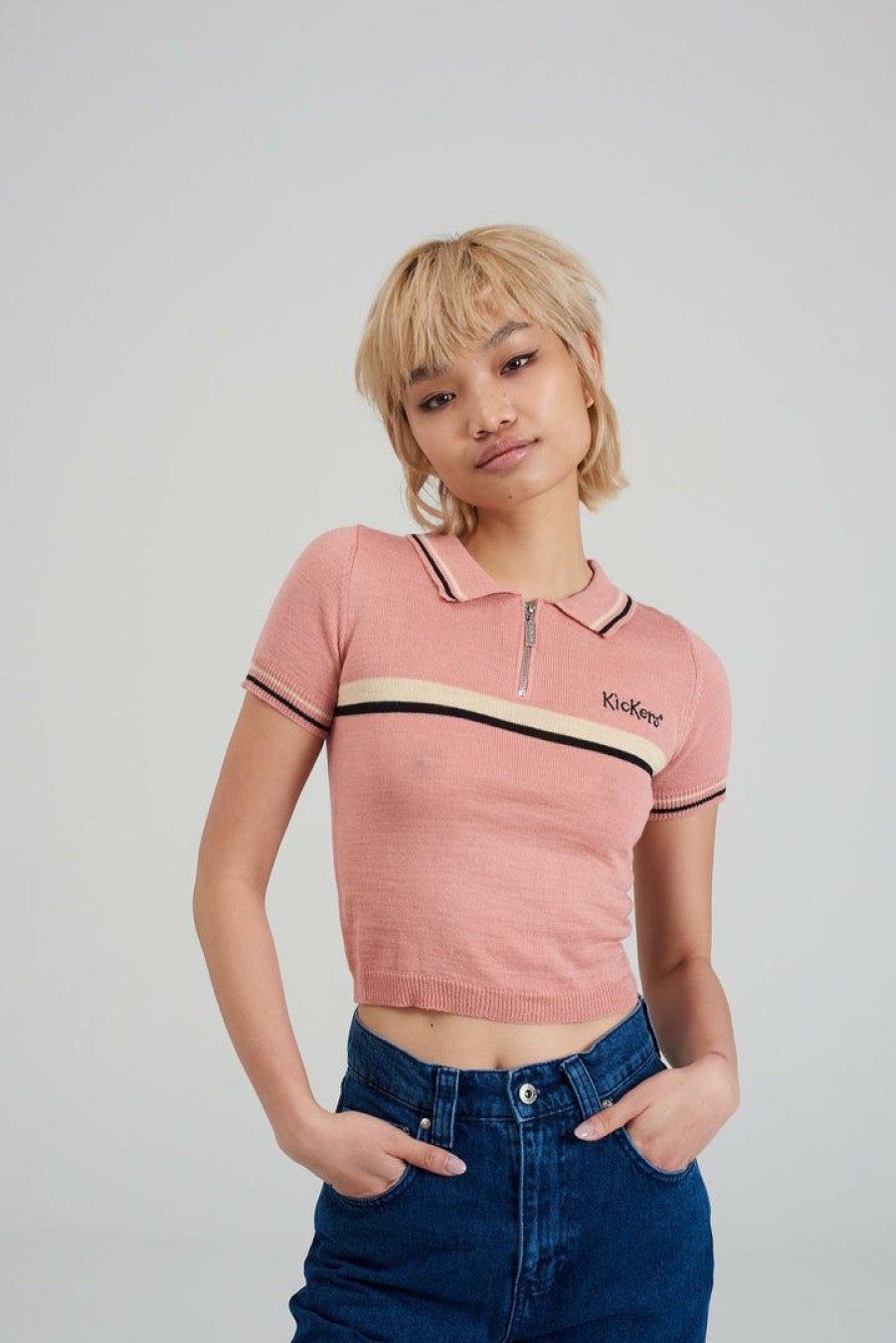 Women'S * | The Ragged Priest Kickers Classics Pink Polo Top Women'S