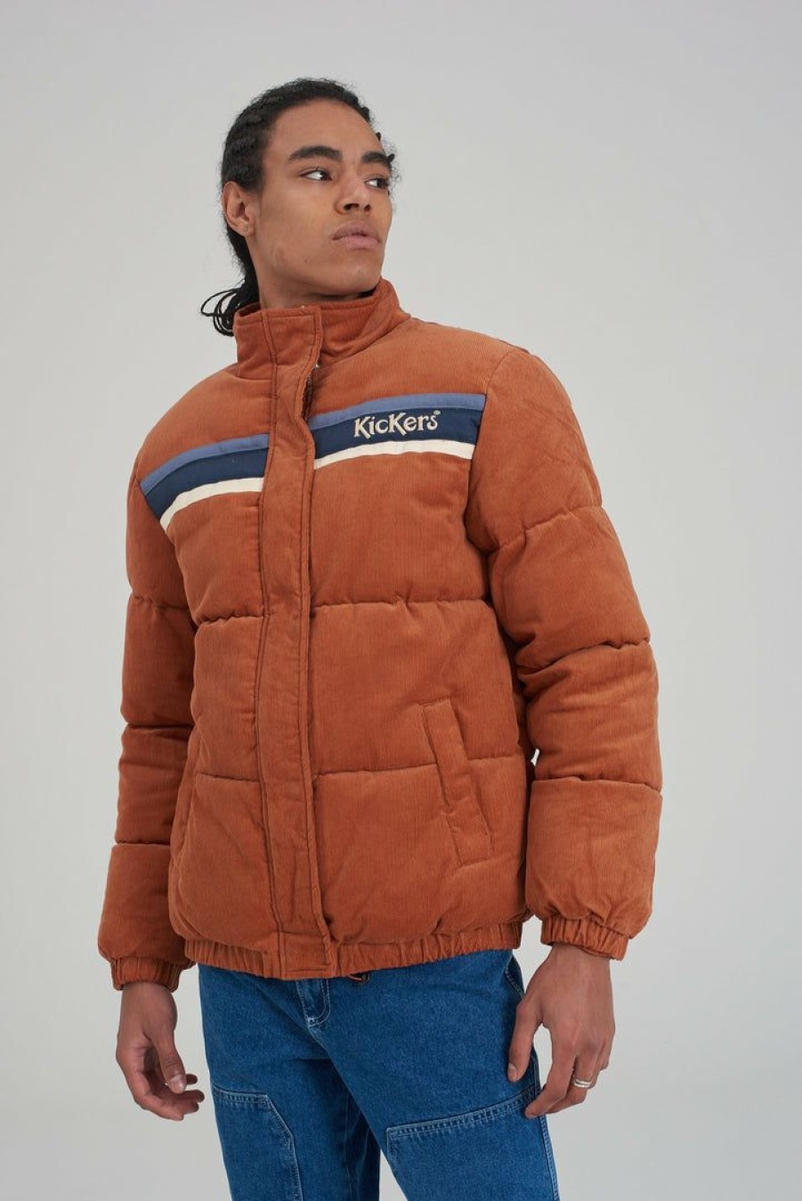 Men'S * | The Ragged Priest Kickers Classics Rust Cord Puffer Jacket