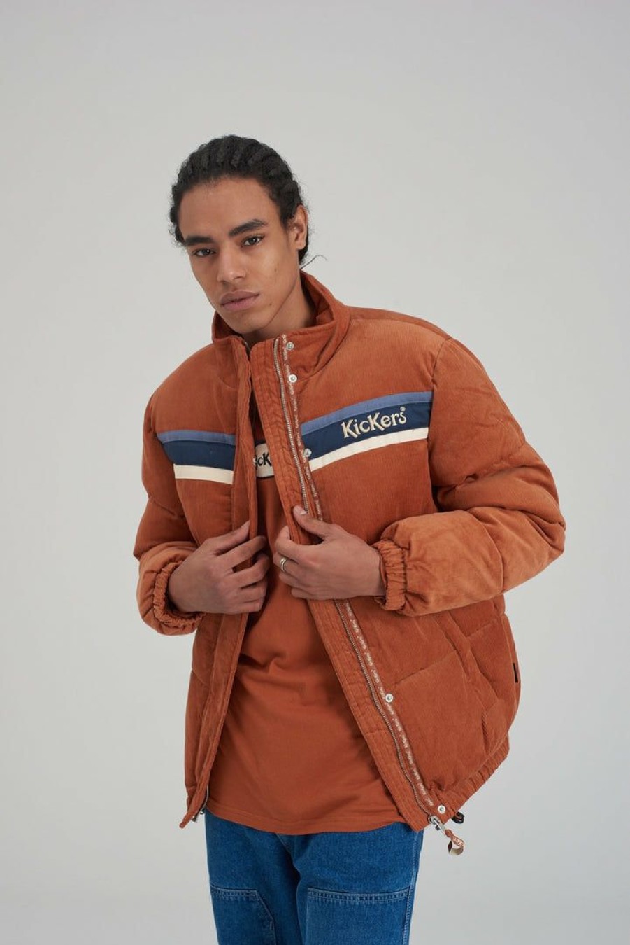 Men'S * | The Ragged Priest Kickers Classics Rust Cord Puffer Jacket