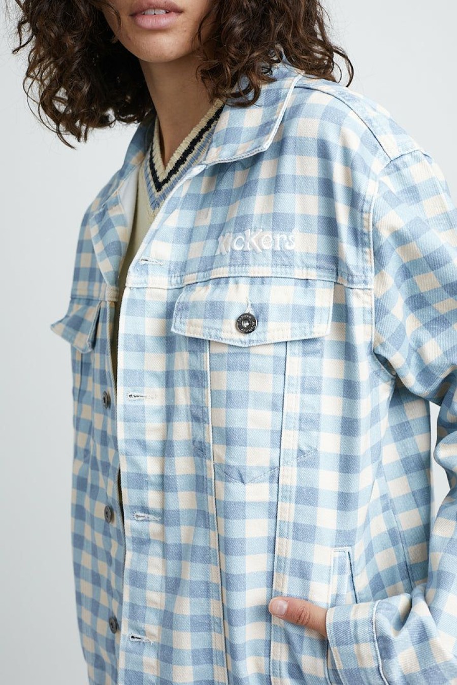 Women'S * | The Ragged Priest Kickers Classics Gingham Denim Jacket Women'S