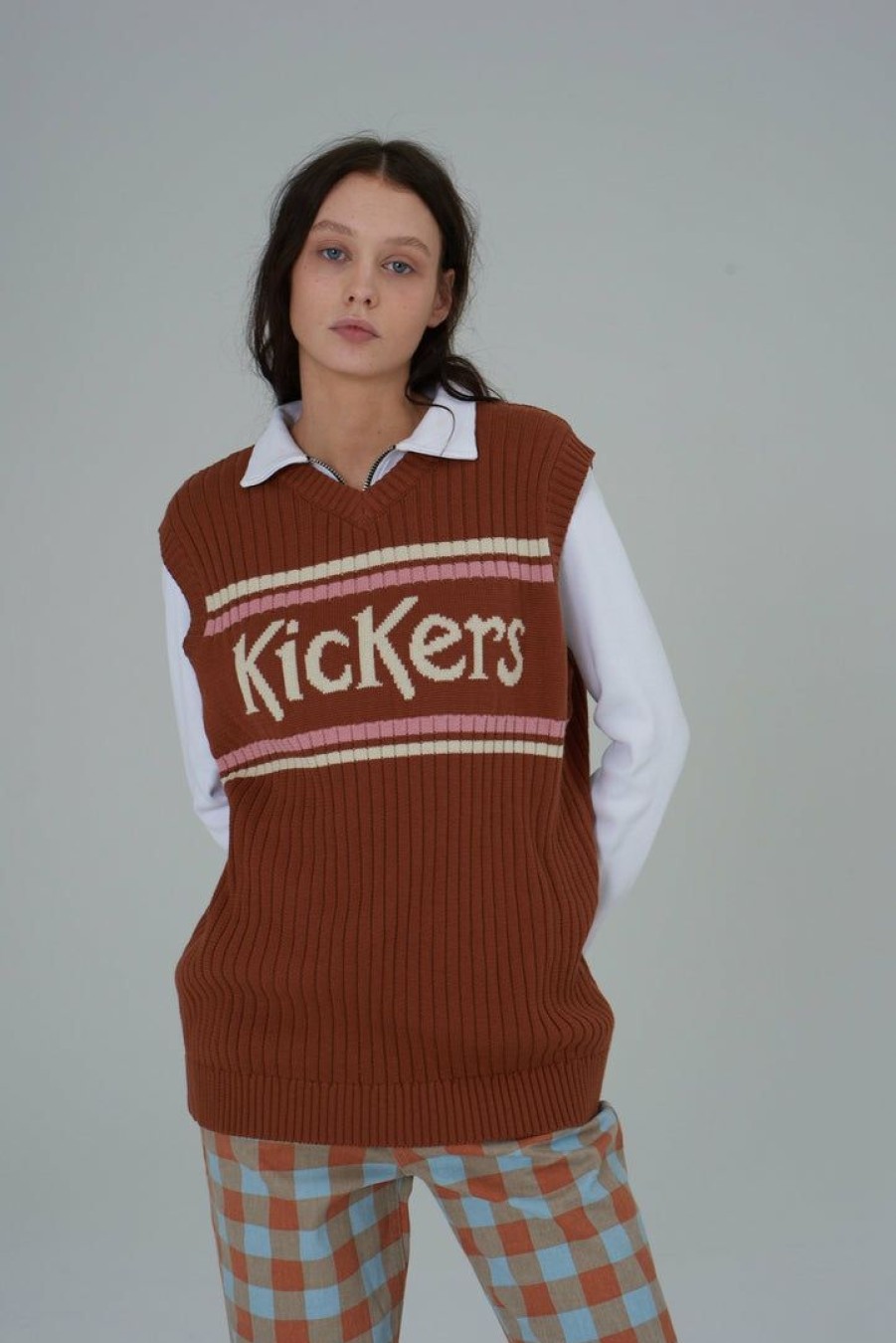 Women'S * | The Ragged Priest Kickers Classics Rust Oversized Knit Vest