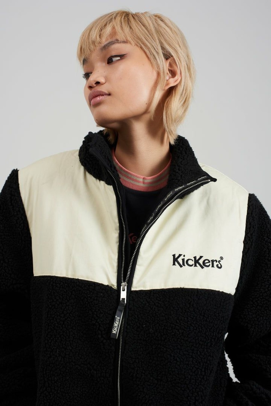 Men'S * | The Ragged Priest Men'S Kickers Classics Cream & Black Fleece Jacket