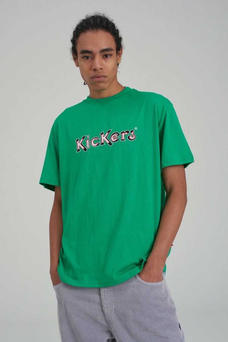 Men'S * | The Ragged Priest Men'S Kickers Classics Green Print And Embroidery Tee