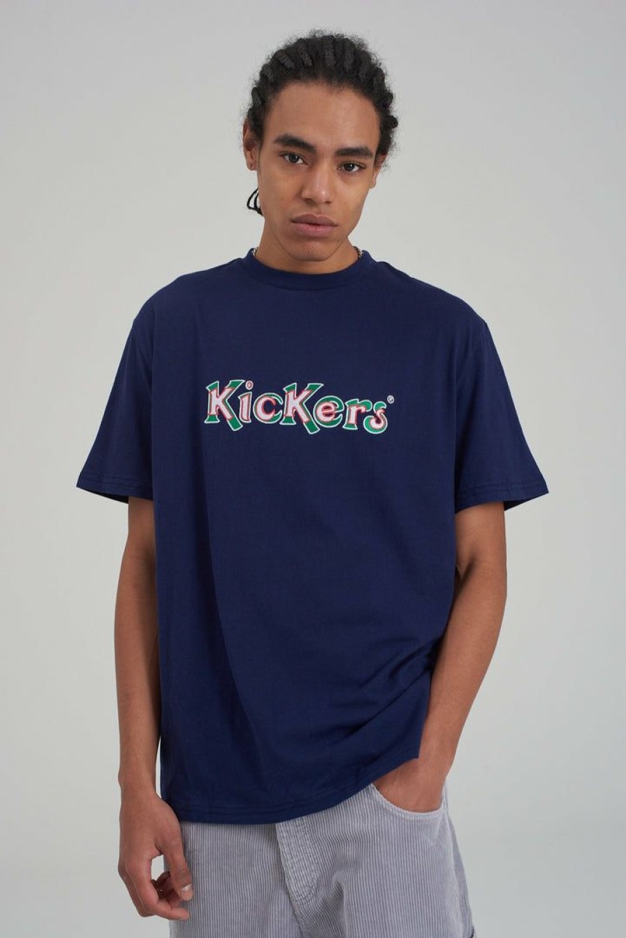 Men'S * | The Ragged Priest Men'S Kickers Classics Navy Print And Embroidery Tee