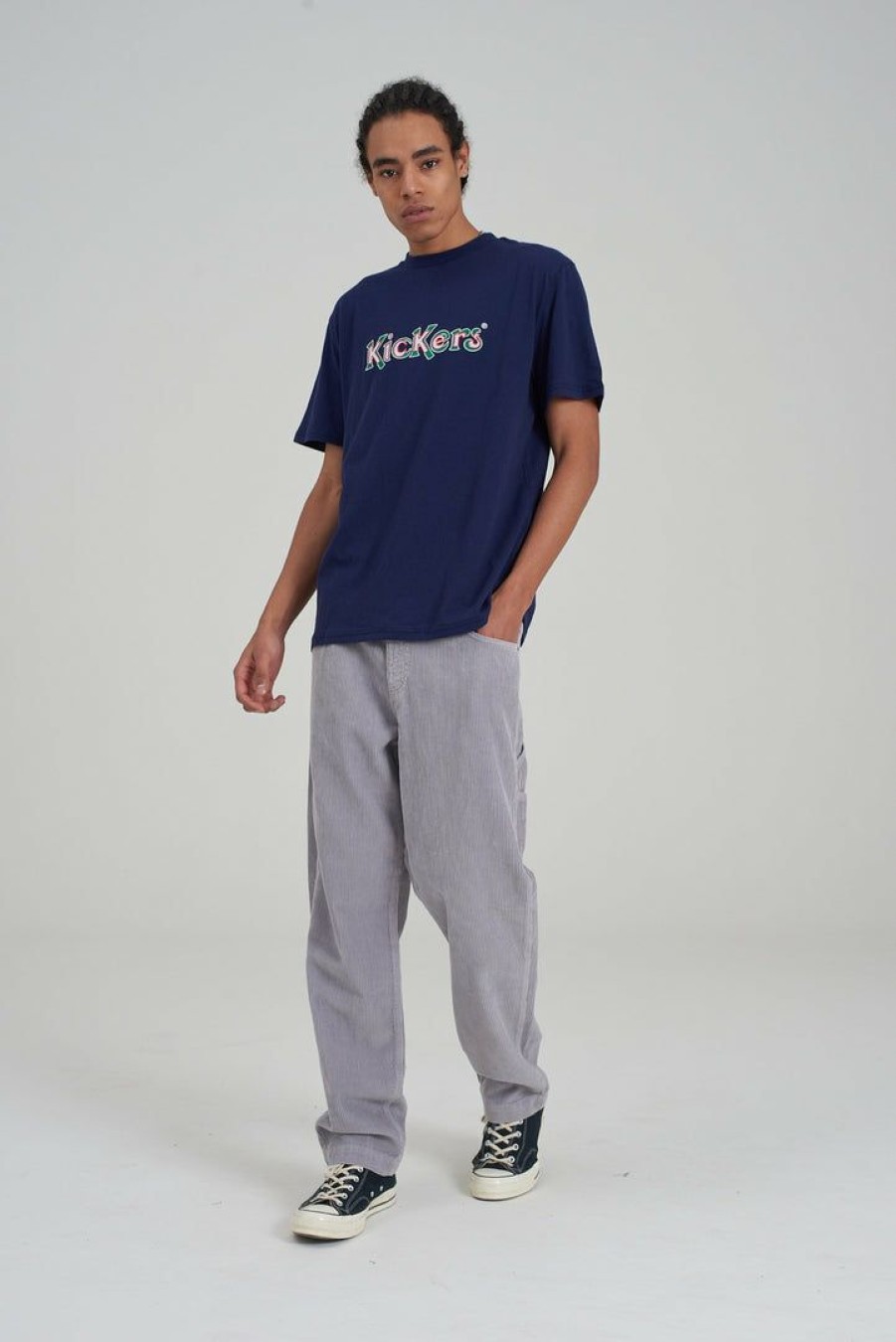 Men'S * | The Ragged Priest Men'S Kickers Classics Navy Print And Embroidery Tee