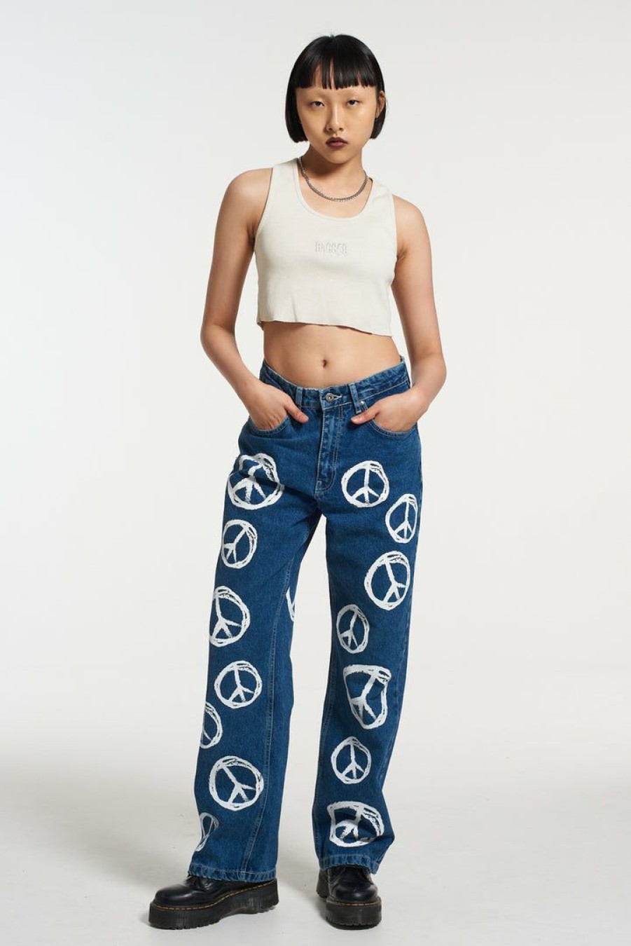 Women'S * | The Ragged Priest Peace Printed Dad Jean