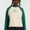 Women'S * | The Ragged Priest Ragged Green & White Raglan Sweater