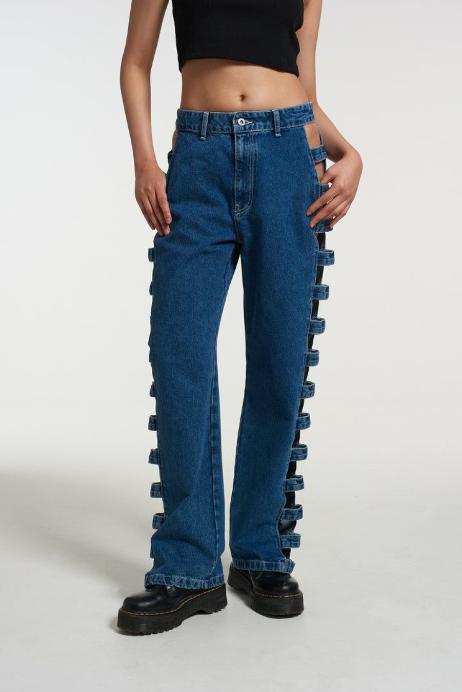 Women'S * | The Ragged Priest Clouded Cut Out Dad Jean