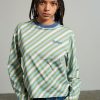 Women'S * | The Ragged Priest New Arrivals Kickers Classics Diagonal Stripe Long Sleeve Tee