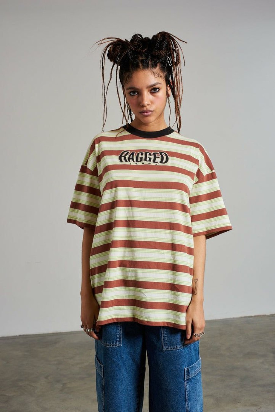 Women'S * | The Ragged Priest Ragged Oversized Stripe Tee Women'S