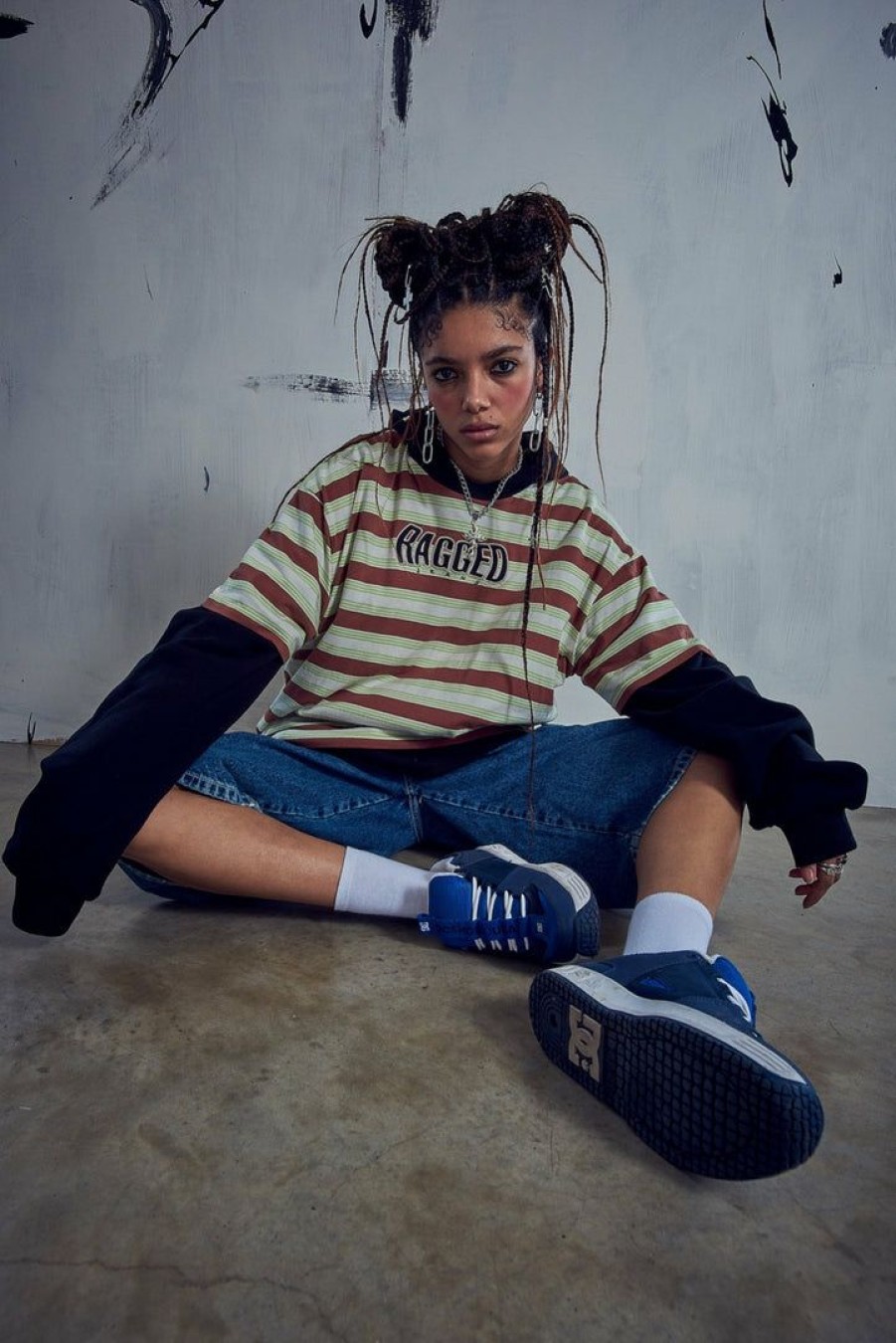 Women'S * | The Ragged Priest Ragged Oversized Stripe Tee Women'S