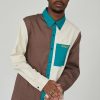 Men'S * | The Ragged Priest Kickers Classics Brown & Green Twill Shirt Men'S