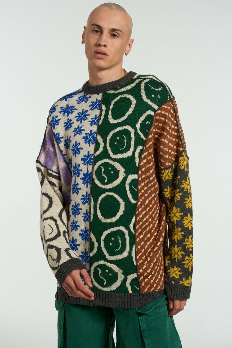 Men'S * | The Ragged Priest New Arrivals Torn Patchwork Jumper