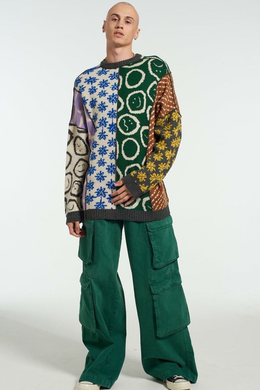 Men'S * | The Ragged Priest New Arrivals Torn Patchwork Jumper