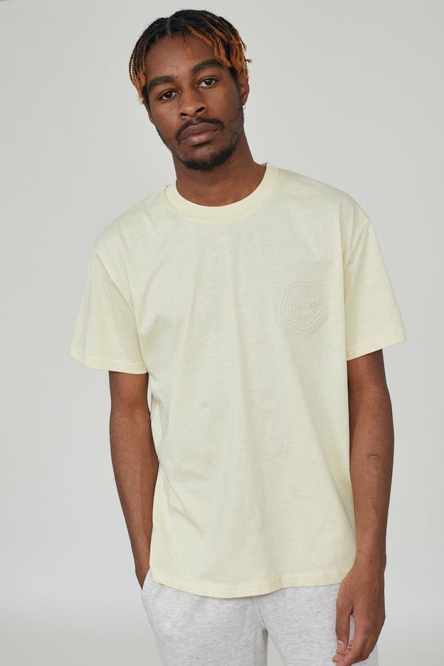 Men'S * | The Ragged Priest Men'S Kickers Classics Beige Embossed Logo Tee